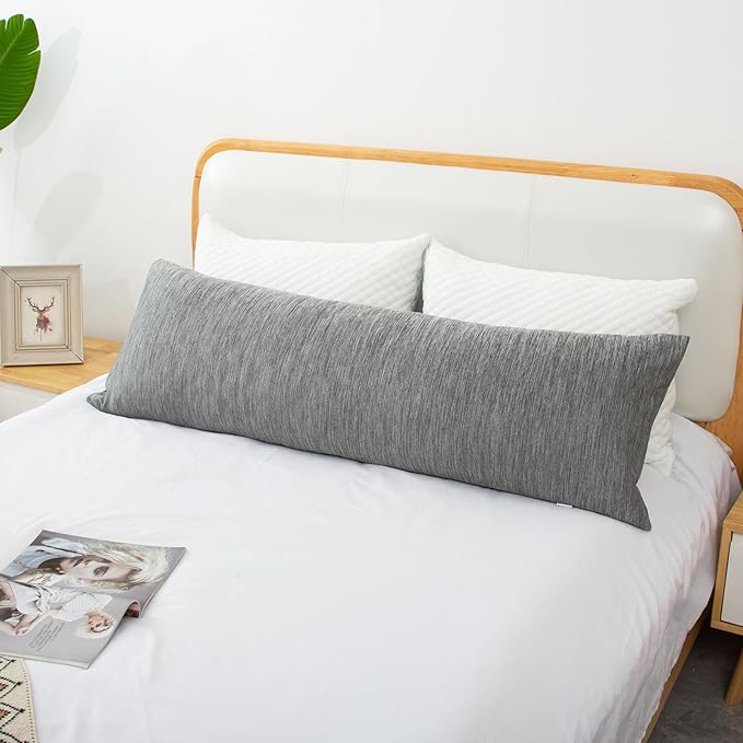 Body Pillow, Cooling Memory Foam Body Pillows for Adults Sleeping, Long Pillow for Bed, Big Large Firm Full Body Pillow for Side Sleeper, 20x54 Inch, Cooling Grey