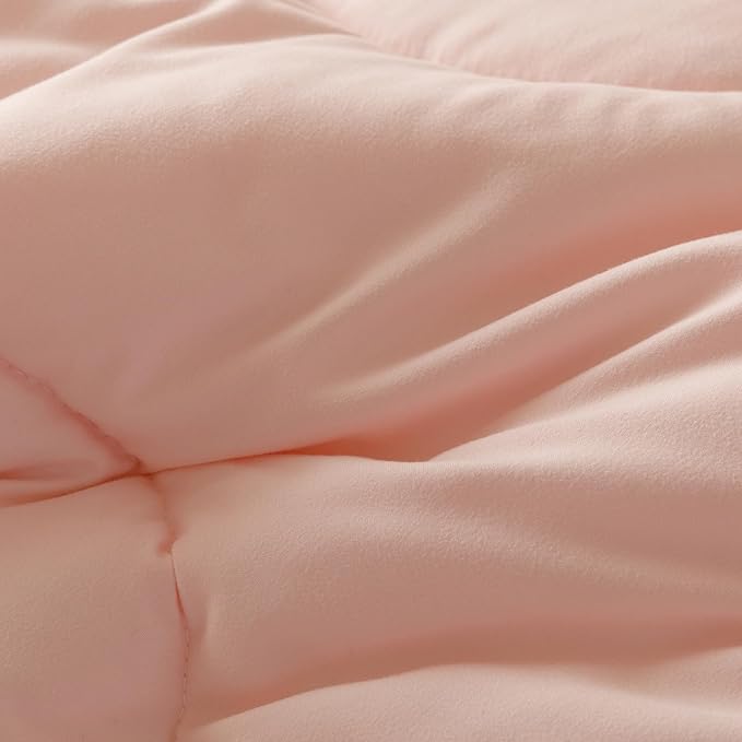 KAREVER Pink Flower Comforter Queen Pink Sunflower Print Bed Queen Comforter Set 3 Pieces Dark Pink Floral Comforter Set for Women Girls Bedroom Decor All Season Hotel Quality Comforter Set