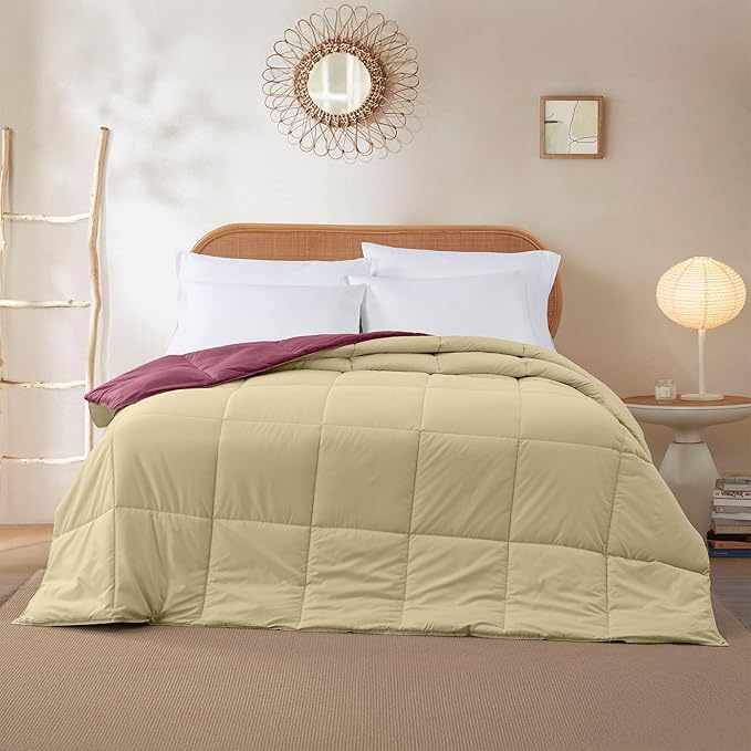 Modern Threads Down Alternative Reversible Comforter Red/Beige California King