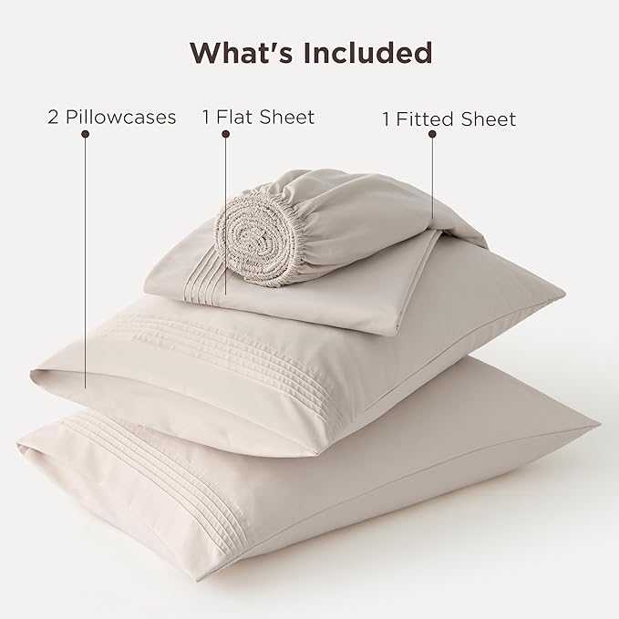 Bedsure Deep Pocket King Sheet Set - Fits Mattresses Up to 21 Inches Thick - 4 Piece GentleSoft Bed Sheets, Moisture Wicking, Soft & Cooling Bedsheet & Pillowcases, Easy & Secure Fit, Linen