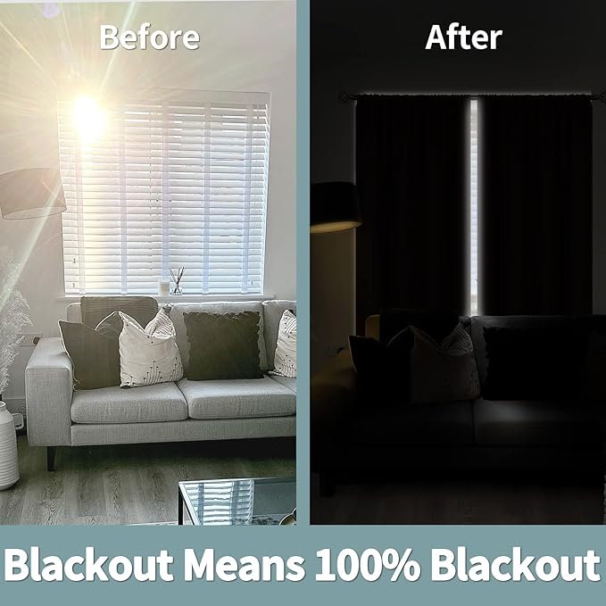 BGment Brown Blackout Curtains for Bedroom 63 Inch Length 2 Panels, Thermal Insulated Room Darkening Curtains Rod Pocket Soundproof Bedroom Living Room Window Curtains, Each 52 Inch Wide