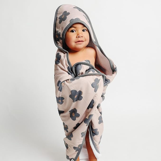 Premium Knit Hooded Bath Towel "Gemma in Tan" by Copper Pearl