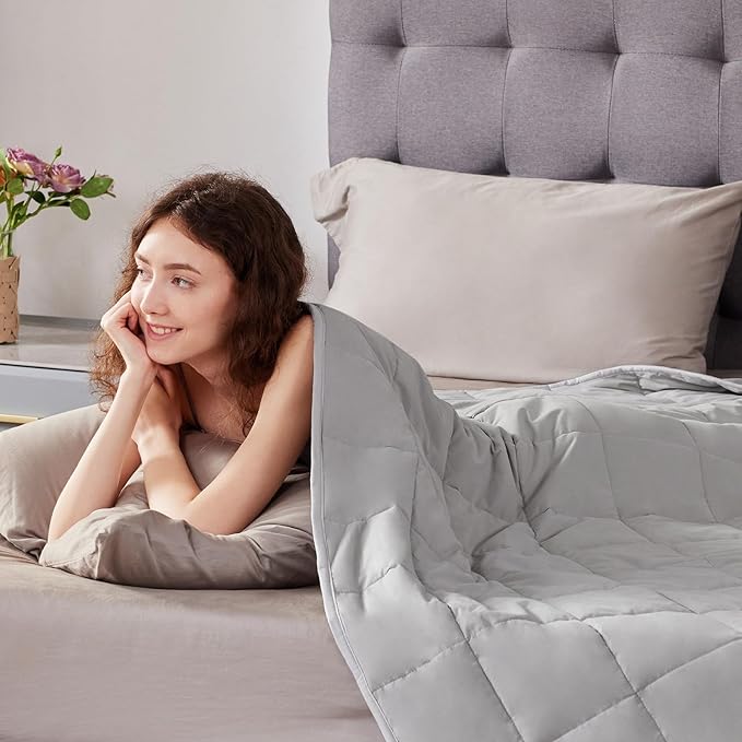 Weighted Blanket Queen Size (60"x80" 17lbs),Ultra Soft and Cozy Cooling Weighted Blanket Queen Size for Adult,Heavy Blanket with Machine Washable Soft Blanket, Stone Grey