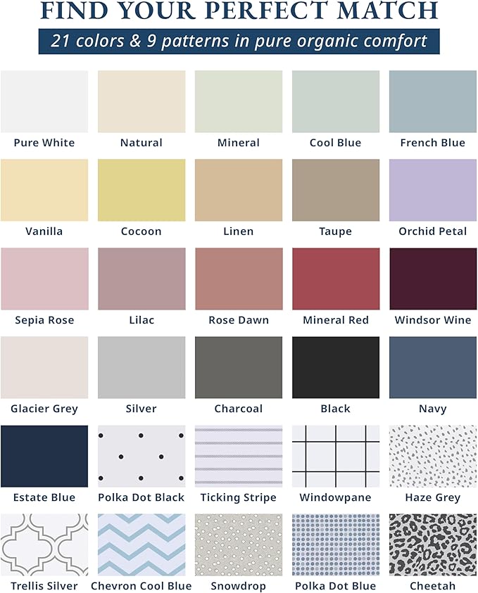 LANE LINEN 100% Organic Cotton Eco Friendly Full Size Sheet & Pillowcase Sets, 15" Deep Pocket Fully Elasticized Soft & Comfy Percale Bedding, Naturally Temperature Regulating Sheets Full- Silver