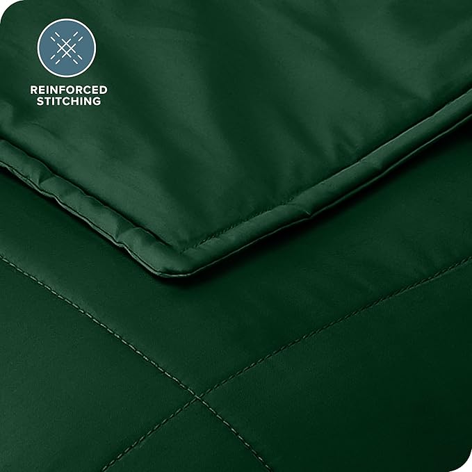 Bare Home Weighted Blanket King Size 25lb (80" x 87") for Adults - All-Natural 100% Cotton - Premium Heavy Blanket Nontoxic Glass Beads (Forest Green, 80"x87")
