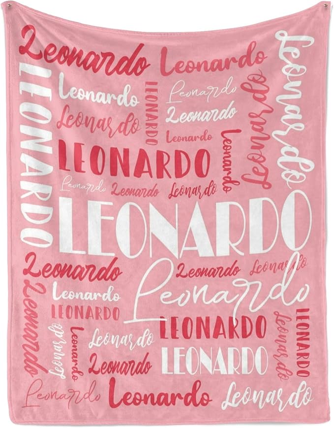 Name Blanket Personalized Blanket for Adult Kids Flannel Customize Throw Blanket Custom (Color 01, 40 x 50 Inches)