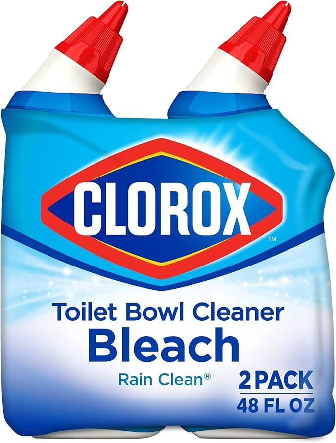 Clorox Toilet Bowl Cleaner Bleach, Rain Clean, 24 Fluid Ounces, Pack of 2 (Package May Vary)