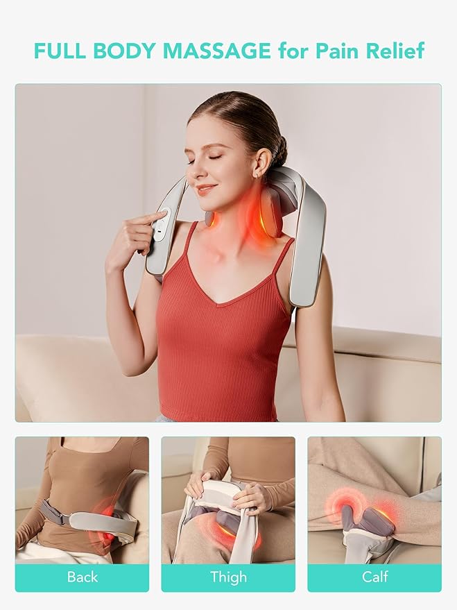 SKG Neck Massager for Pain Relief Deep Tissue 6D Kneading with Heat Cordless Neck and Shoulder Massage for Men and Women H5 mini