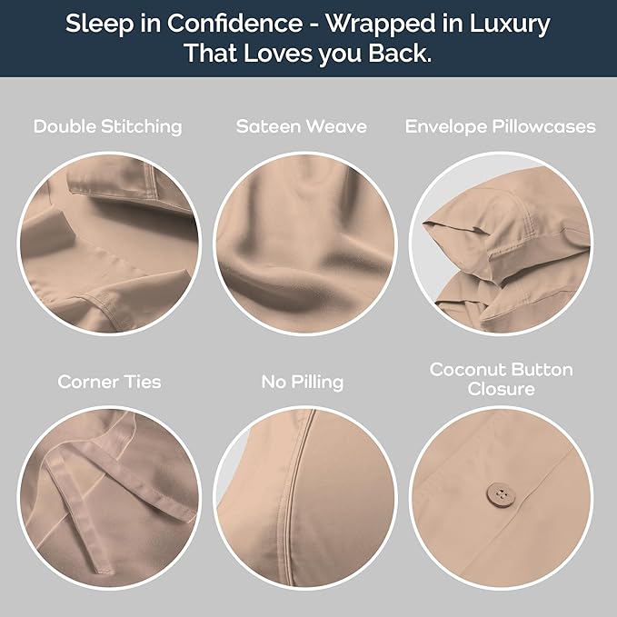 Olive + Crate Tencel Eucalyptus Cooling Duvet Cover Set - Hypoallergenic, Lyocell Tencel Duvet Cover - Temperature Regulating with Hidden Button Closure & Corner Ties - Queen Size [Terracotta Clay]