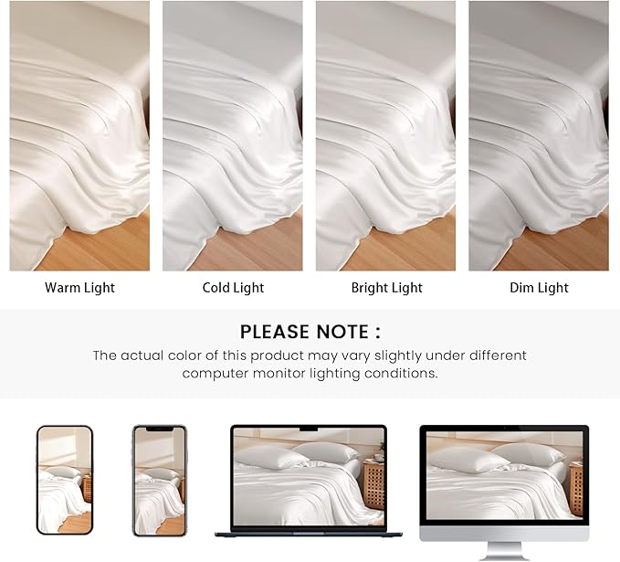 THXSILK 100% Pure Mulberry Silk Duvet Cover Set 3 Piece, 6A+ Grade Luxury Soft Bedding Silk Sheets for Hair and Skin, 1 Pcs Comforter Cover with 2 Zippered Pillowcases (Cream White, Cal. King)
