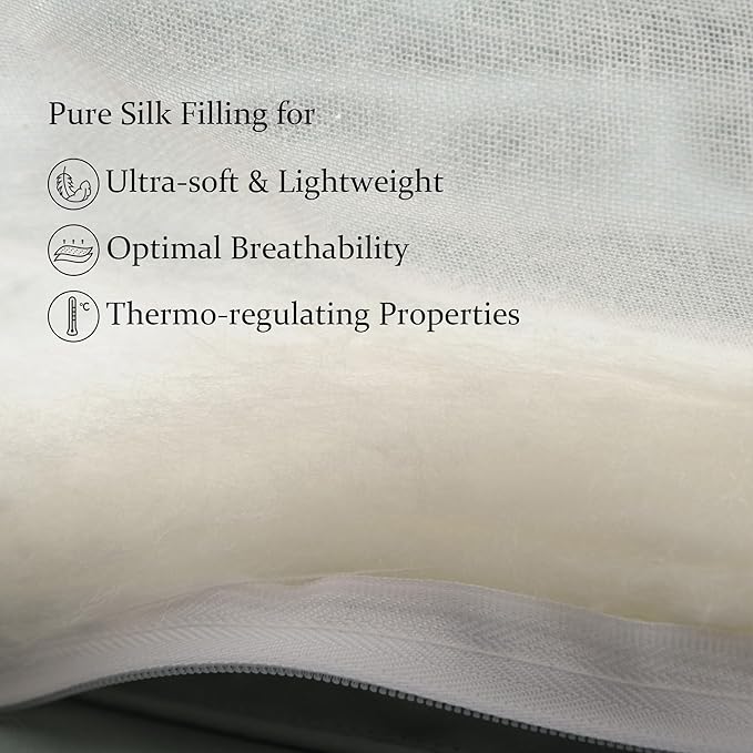 CUDDLE DREAMS Lightweight Silk Filled Comforter for Summer, Detachable Tencel Duvet Cover for Easy Care, Naturally Breathable (Steel Gray, King)