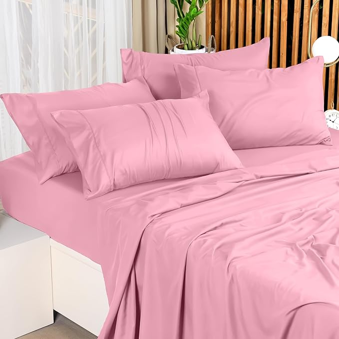 Utopia Bedding King Bed Sheets Set - 4 Piece Bedding - Brushed Microfiber - Shrinkage and Fade Resistant - Easy Care (Crystal Pink)