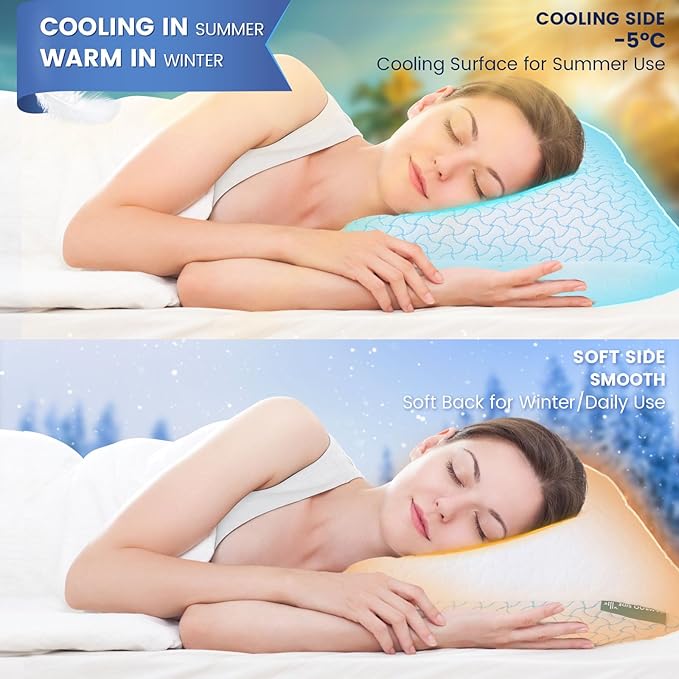 SUPA MODERN Shredded Memory Foam Pillows for Sleeping Queen Size Set of 1 Pack,Adjustable Cooling Bed Pillow for Side Back and Stomach Sleepers with Breathable Washable Cover