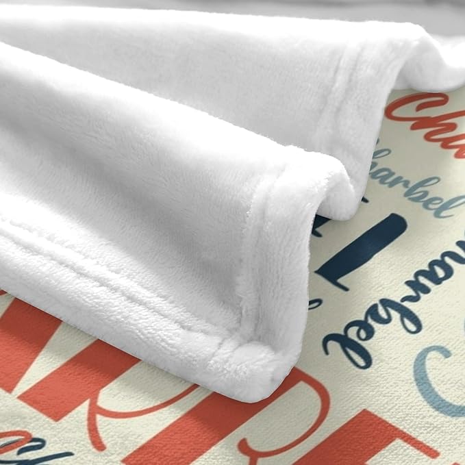 Name Blanket Personalized Blanket for Adult Kids Flannel Customize Throw Blanket Custom (Color 08, 50 x 60 Inches)