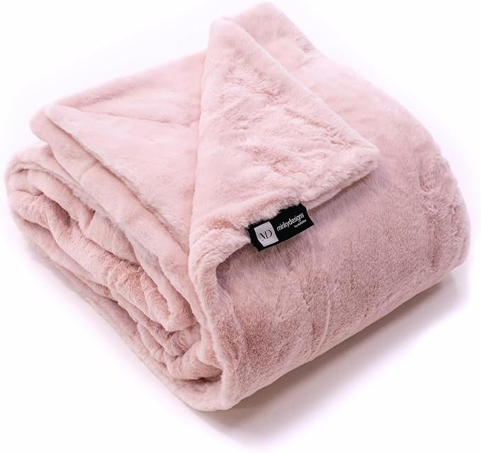 Minky Designs Blossom Pink Minky Blanket – Ultra Soft Faux Fur Throw Blanket for Couch, Bed & Home – Fluffy, Warm & Luxurious – Posh Collection (X-Large, 60x84)