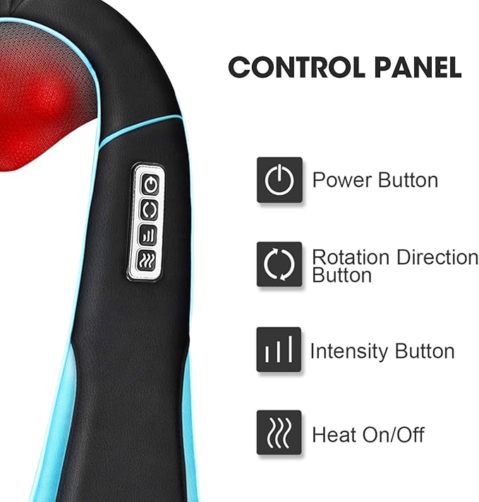 MagicMakers Electric Shiatsu Neck Massager with Heat - Pain Relief for Back, Shoulders & Feet - Gift for Men, Women, Mom & Dad - From Daughter or Son - Ideal for Christmas, Mother's Day & Father's Day