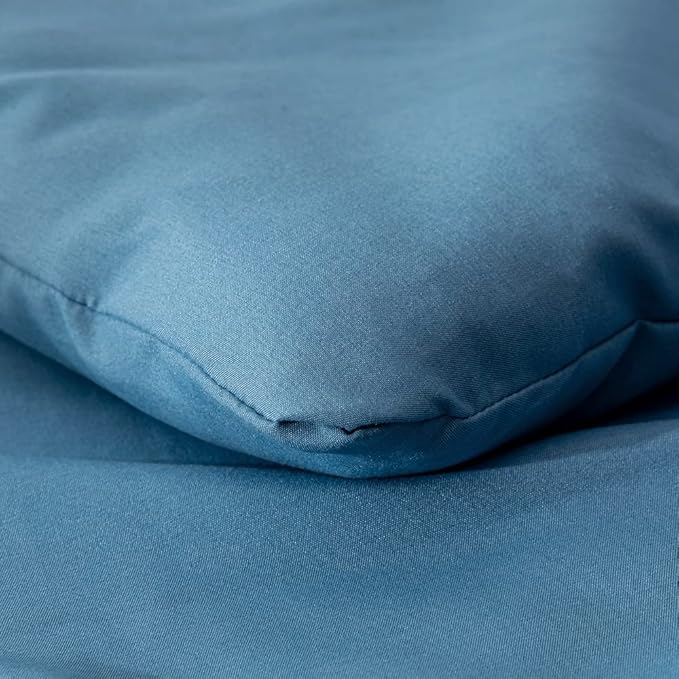 KAREVER Lake Blue Comforter Set Cal King Solid Blue Bedding Quilt Set Men Bright Blue Blanket Women Lightweight Breathable Durable Comforter Set