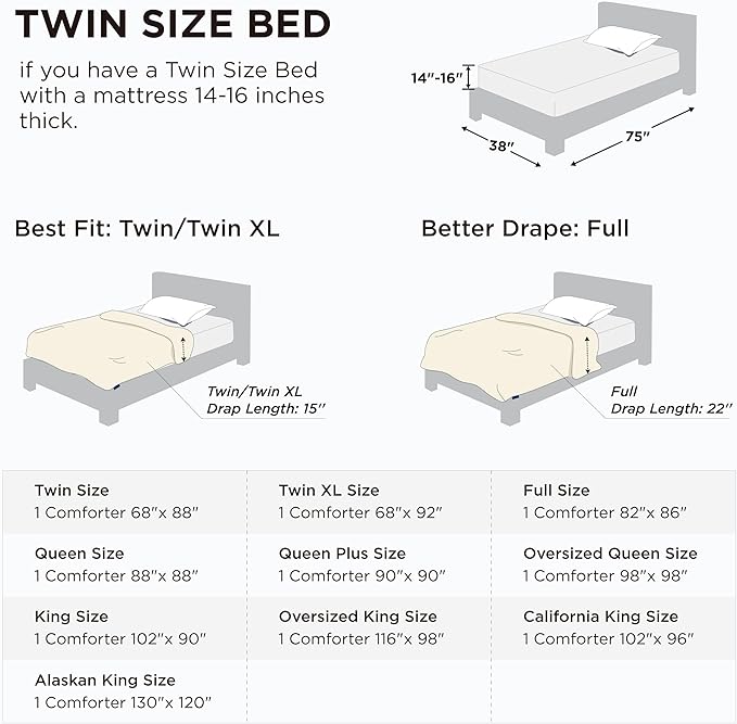Bedsure Comforter Duvet Insert - Quilted Comforters Twin Size, All Season Duvet, GentleSoft Down Alternative Bedding, with 8 Tabs, Gifts for Women/Men,Cream,Twin 88 x 68 Inches
