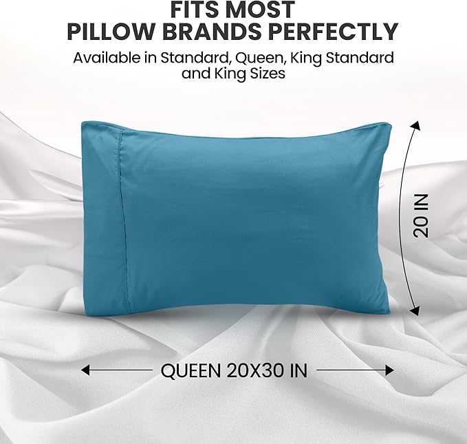 Pillow Covers by Utopia Bedding - Queen Size 2-Pack – Soft Brushed Microfiber – Perfect for Hospitals, Hotels, Guest Rooms – Oeko-TEX Certified, 20x30 Inches (Denim Blue)