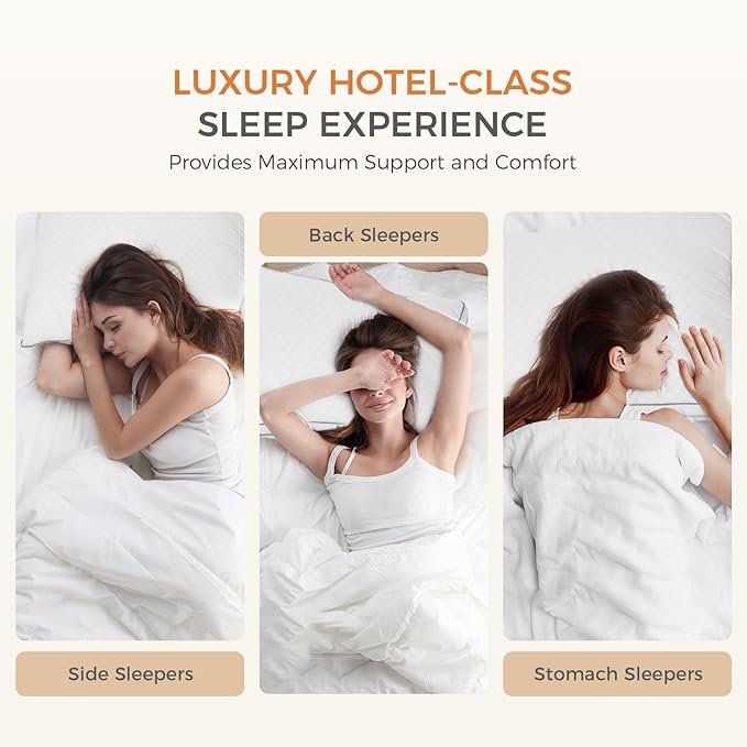 Sweetnight Bed Pillows King Size Set of 2, Fluffy Luxury Hotel Collection Gusseted Large Pillows for Neck and Shoulder, Side Back Stomach Sleeper Pillow, Cozy Night 18"X34"