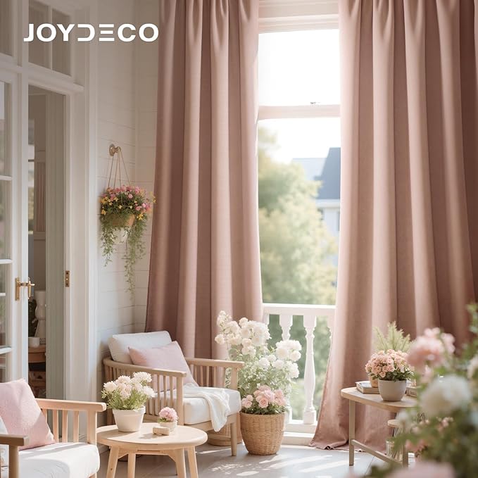 Joydeco Candy Pink Velvet Curtains 108 Inches 2 Panels, Luxury Thermal Insulated Soft Pink Curtains for Bedroom & Living Room, Room Darkening Velvet Drapes, Rod Pocket (52W x 108L)