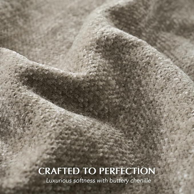 EVERGRACE Soft Chenille Throw Blanket for Couch, Cozy Plush Fuzzy Decorative Chenille Knit Throw Blanket with Tassels, Lightweight Blanket and Throws for Bed Sofa Gift Home Decor, Taupe 60"x80"