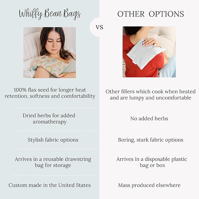 Microwave Heating Pad Filled with Flax Seed and Choice of Dried Herbs, Herbal Cold Pack, Good Size for Back Pain and Cramps, Hot and Cold Therapy, 6" x 12" (Red Fox, Lavender)