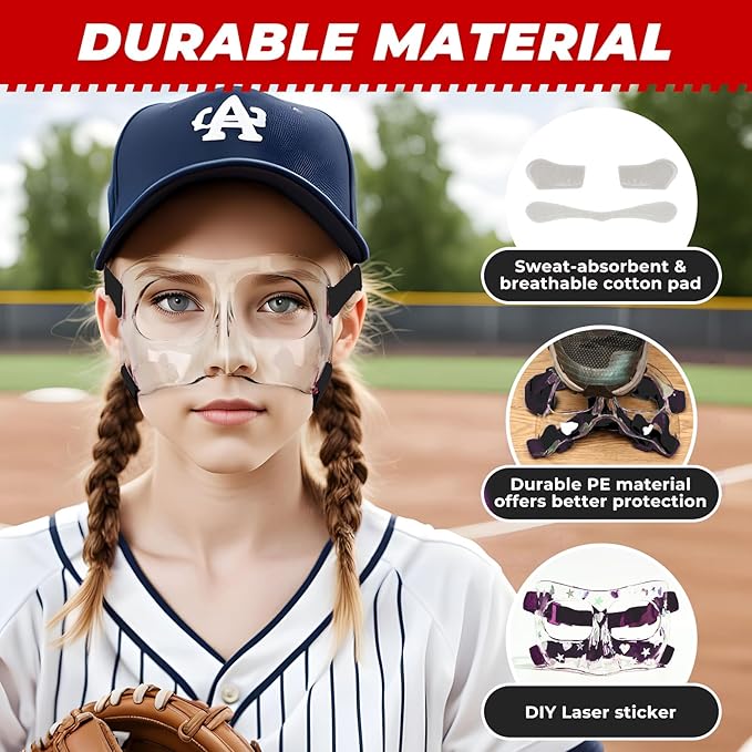 WR01B Girls Nose Guard for Broken Nose Adjustable Basketball Soccer Sports Face Mask with Padding for Youth Teens