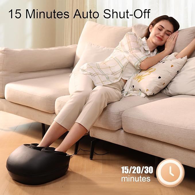 Foot Massager with Heat, Deep Kneading Therapy Compression, Shiatsu Feet Massager Machine for Plantar Fasciitis, Neuropathy Pain, Birthday Gifts for Women Mom Men Dad