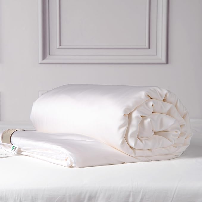 CUDDLE DREAMS Silk Filled Comforter for All Season, Detachable Tencel Duvet Cover for Easy Care, Naturally Breathable (White, King)
