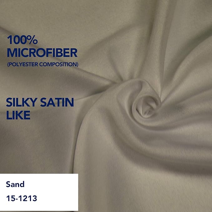 PureFit Wrap Around Ruffled Bed Skirt with Adjustable Elastic Belt - 14 Inch Drop Easy to Put On, Wrinkle Free Bedskirt Dust Ruffles, Bed Frame Cover for Twin,Twin XL and Full Size Beds, Sand