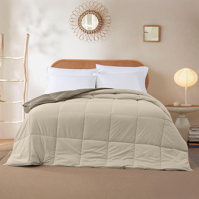 Modern Threads Down Alternative Reversible Comforter Taupe/Champagne California King