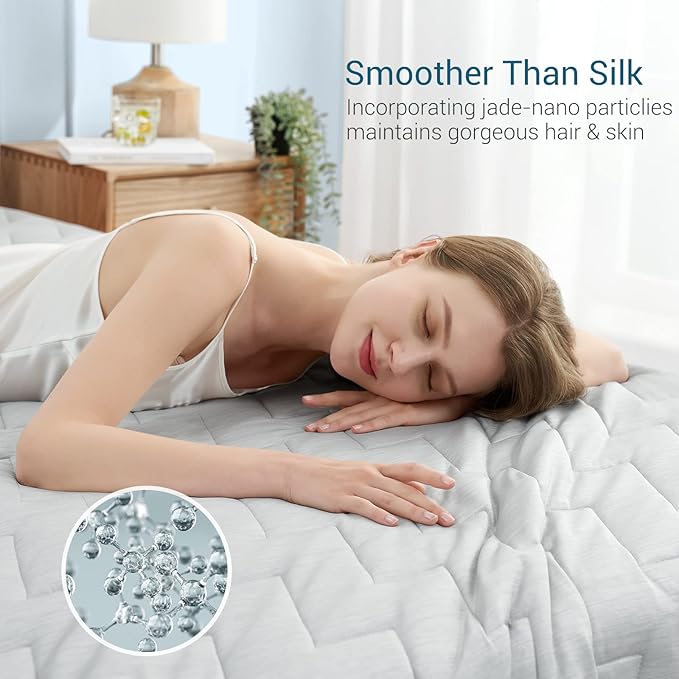 Elegear Revolutionary Cooling Comforter Twin Absorb Body Heat to Keep Cool, Cooling Blanket for Hot Sleepers Japanese Arc-Chill 3.0 Cool Tech Fabric Summer Comforter Cool Quilt -Light Gray