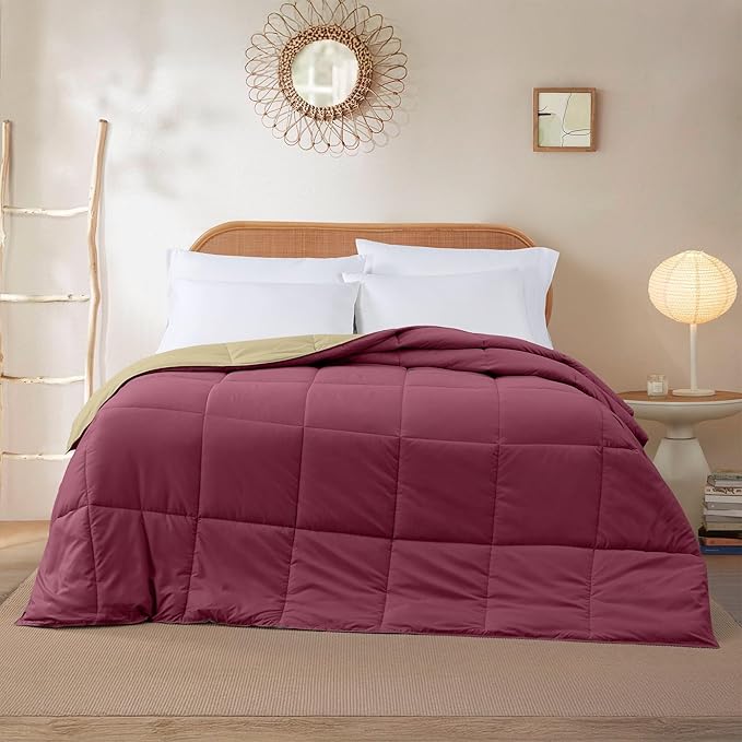 Modern Threads Down Alternative Reversible Comforter Red/Beige Twin