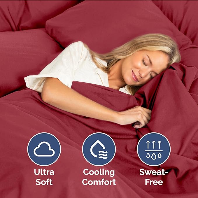 Full Size 4 Piece Sheet Set - Extra Soft, Breathable And Cooling Sheets - Hotel Luxury Durable Bed Sheets for Women & Men - Deep Pockets, Easy-Fit & Wrinkle-Free Sheets - Berry Oeko-Tex Bed Sheet Set