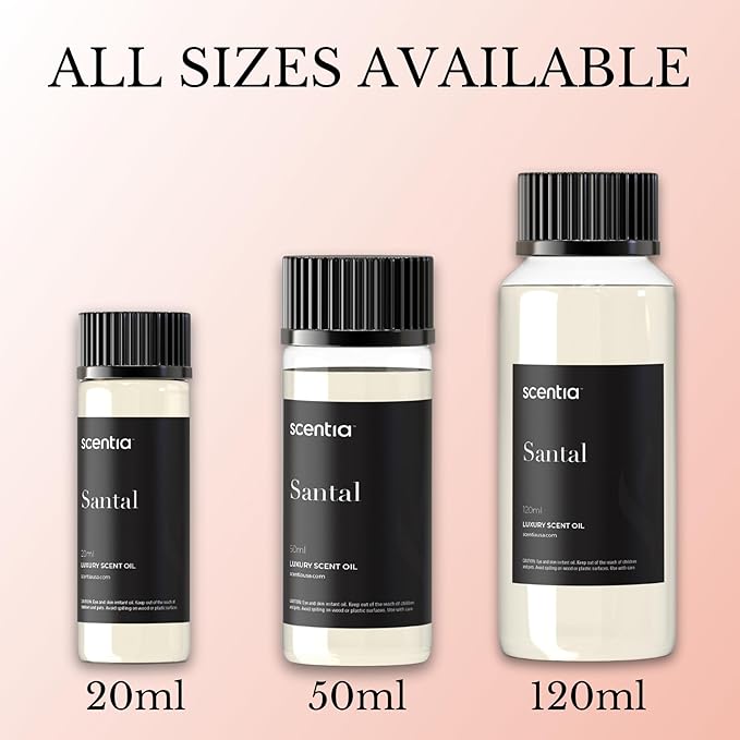 Santal Diffuser Oil – Premium 20ml Santal-Inspired Blend – Sandalwood, Amber, Musk, Cedar, Cardamom – Luxury Fragrance Oil for Ultrasonic & Waterless Diffusers – Made in USA, Thanksgiving Gift