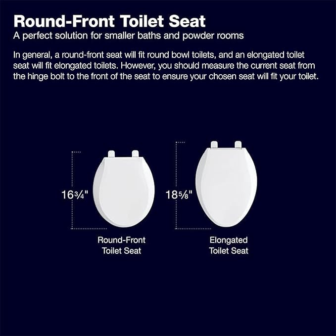 KOHLER 25876-0 Hyten 3" Height, Elevated Soft Close Round Toilet Seat, Contoured Seat with Grip-Tight Bumpers, Quick-Attach Hardware, White