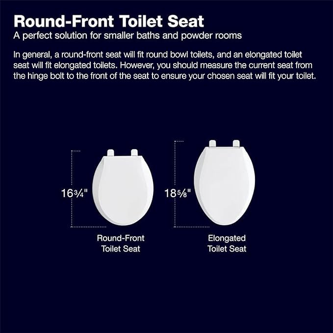 KOHLER K-4639-47 Cachet Round, Grip-Tight Bumpers, Quiet-Close, Quick-Attach Hardware, No Slam Toilet Seat, Almond