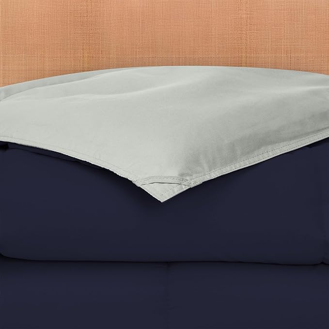 Modern Threads Down Alternative Reversible Comforter Navy/Silver Twin