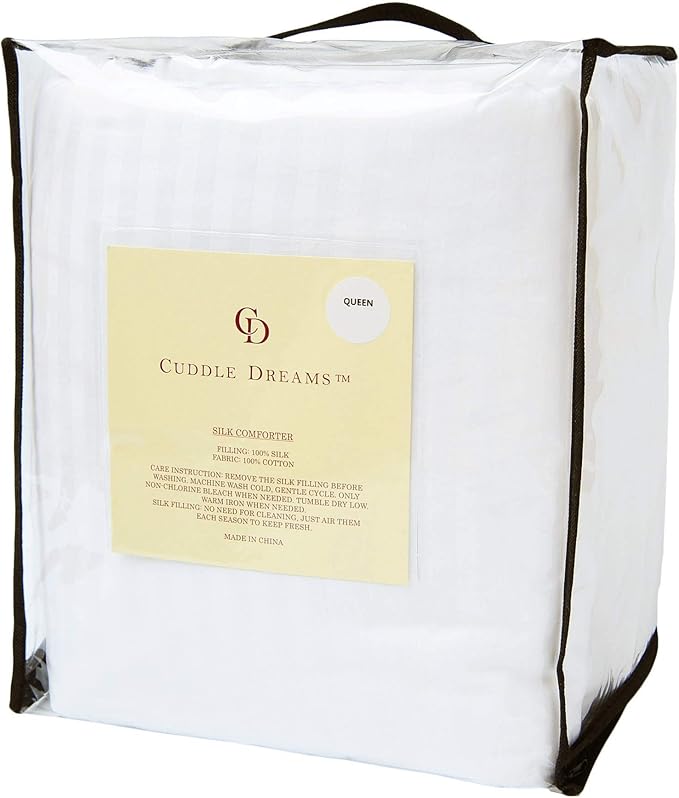 CUDDLE DREAMS Silk Comforter for Winter, 100% Long-Strand Silk Filling, Natural & Breathable (Queen Size)