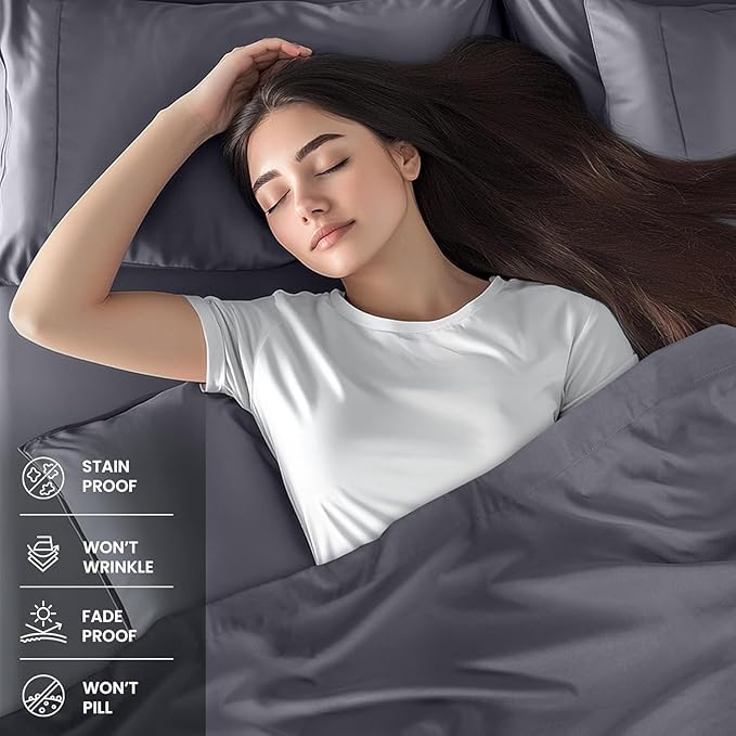 Utopia Bedding Full Bed Sheets Set - Pack of 2 Sheet Sets - Perfect for Spa, Hotel, & Guest Bedroom - Brushed Microfiber - Shrinkage and Fade Resistant - Easy Care (Grey)