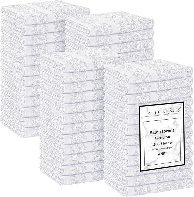 50 PK Saloon Towel White