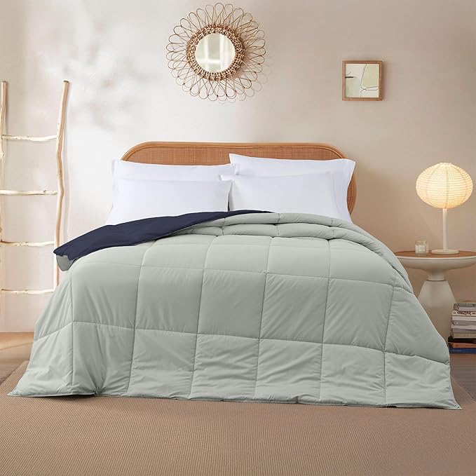 Modern Threads Down Alternative Reversible Comforter Navy/Silver Twin