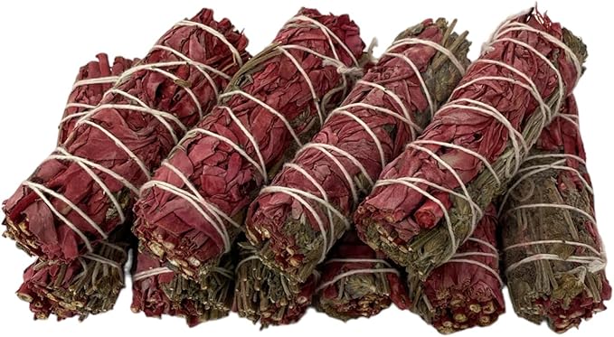 NESSASTORES - White Sage Dragon's Blood & Lavender 4 inch smudge stick bundles for cleansing and meditation. #JC-078 (16 pcs)