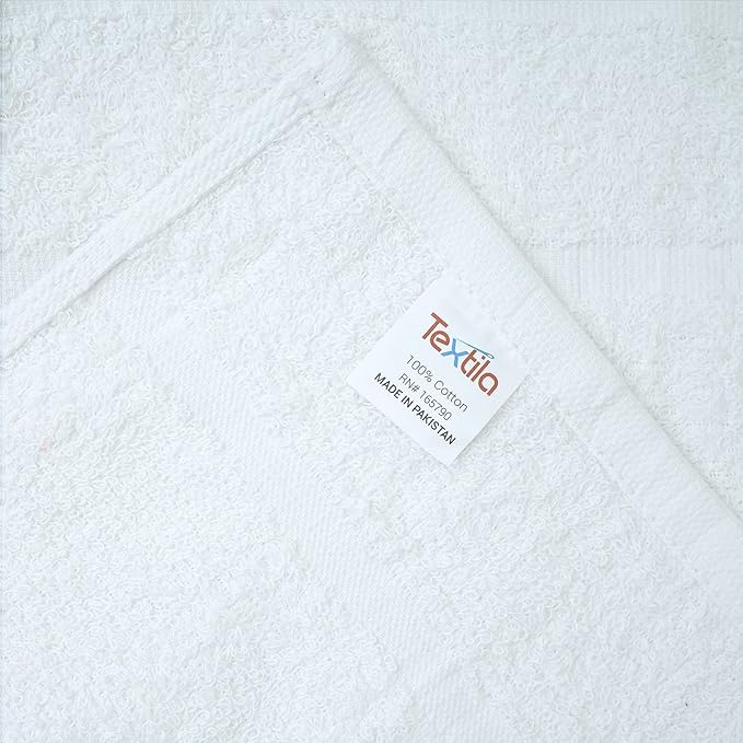 Basic Hand Towels 16x26 Inches – Bulck Pack of 24 – White Color – Soft and Absorbent Multipurpose Cotton Towels for Bathroom, Spa, Gym, Salon, Hotel, and Everyday Use