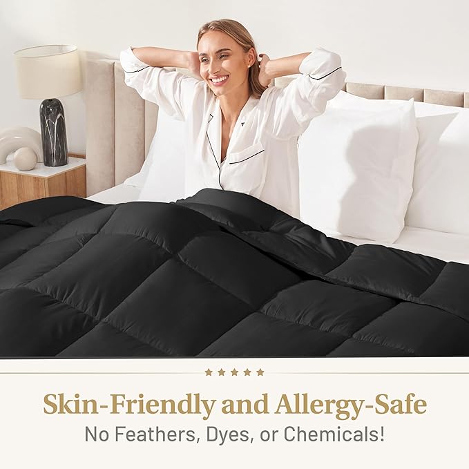 Lavish Comforts Luxury Hotel Plush Fluffy Black Comforter - 104" x 86"