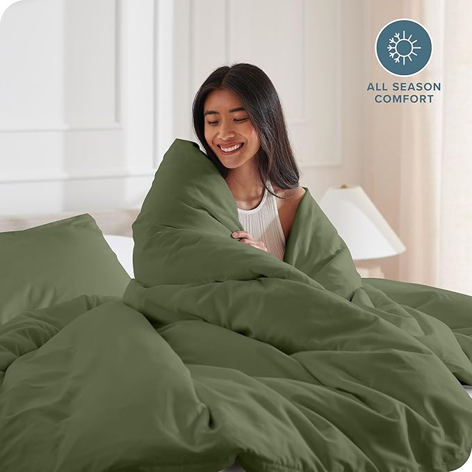 Bare Home Bedding Duvet Cover Extra Long Size - Premium 1800 Super Soft Collection - Lightweight, Cooling - Soft Breathable Bedding Duvet Cover (Twin/Twin XL, Cypress)