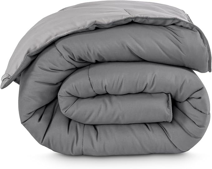 Bare Home Full Comforter - Reversible Colors - Goose Down Alternative - Ultra-Soft - Premium 1800 Series - All Season Warmth - Bedding Comforter (Full, Grey/Light Grey)