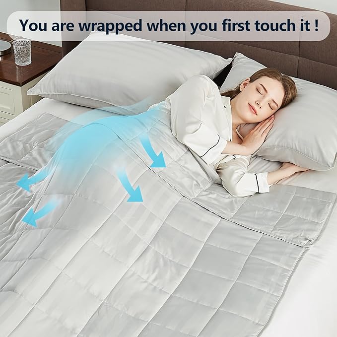 Weighted Blanket Kids (36"x48" 3lbs),Ultra Soft and Cozy Cooling Weighted Blanket Kids,Heavy Blanket with Machine Washable Soft Blanket, Light Grey