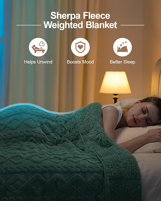 Super Fuzzy Soft Sherpa Fleece Weighted Blanket, 15 lbs Dual Sided Fluffy Heavy Weighted Blankets for Adults - No Bunching with Double Layers of Soft Inner Lining (60"x 80", 15 Pounds)